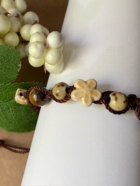 Handcrafted Brown Adjustable Macrame Bracelet with Tiger eye Beads